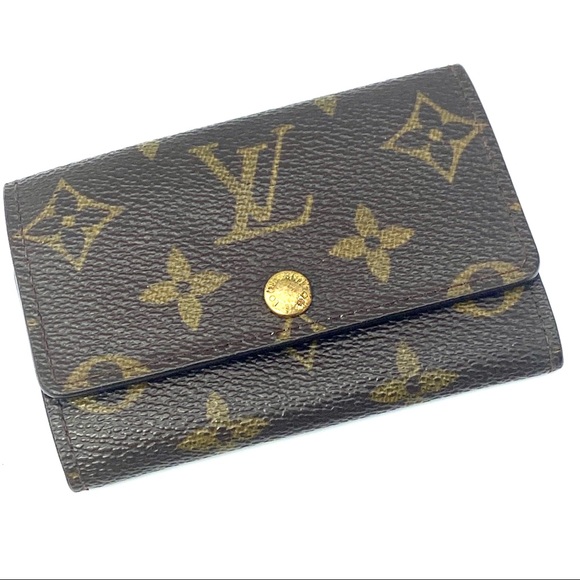 LOUIS VUITTON MONOGRAM 6 KEY HOLDER HOOK POUCH WALLET - Picture 1 of 7